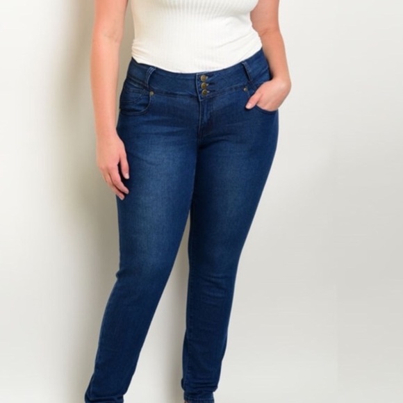 NEW Dark Denim Pleated Back Plus Size 18 - Picture 6 of 7